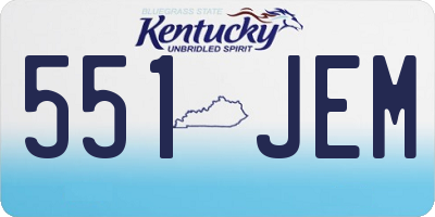 KY license plate 551JEM