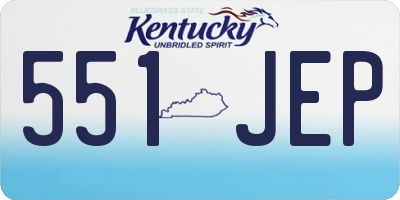 KY license plate 551JEP