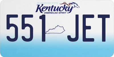 KY license plate 551JET