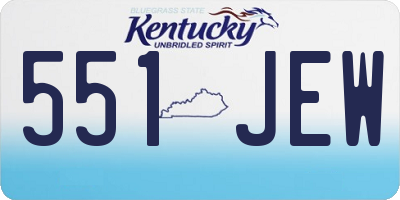 KY license plate 551JEW