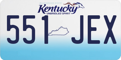 KY license plate 551JEX