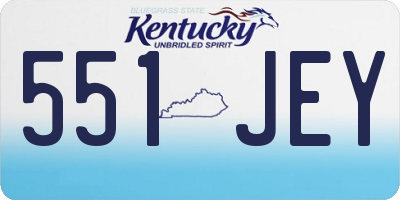 KY license plate 551JEY