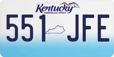 KY license plate 551JFE
