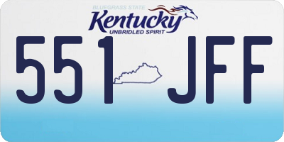 KY license plate 551JFF