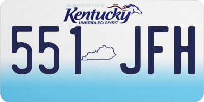 KY license plate 551JFH