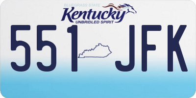 KY license plate 551JFK