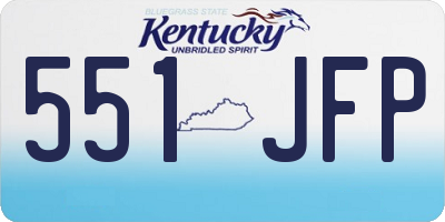 KY license plate 551JFP