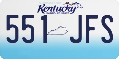 KY license plate 551JFS