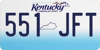 KY license plate 551JFT