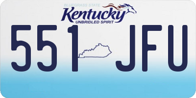 KY license plate 551JFU