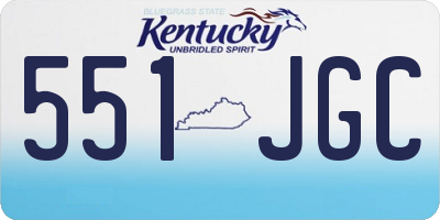 KY license plate 551JGC