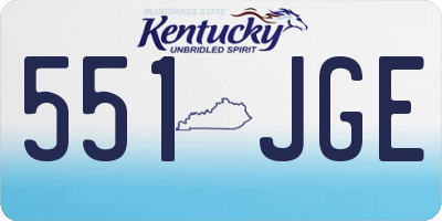 KY license plate 551JGE