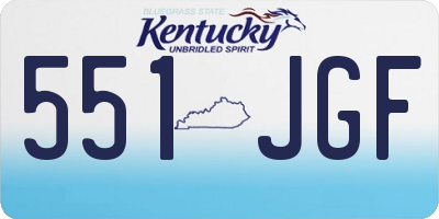 KY license plate 551JGF