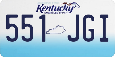 KY license plate 551JGI