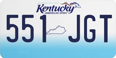 KY license plate 551JGT