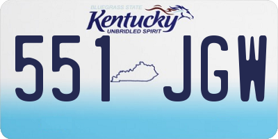 KY license plate 551JGW