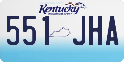 KY license plate 551JHA