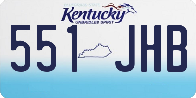 KY license plate 551JHB