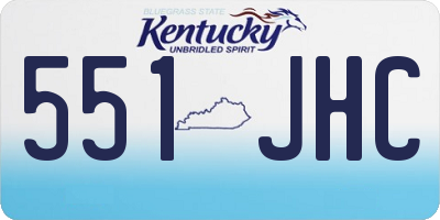KY license plate 551JHC