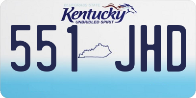 KY license plate 551JHD