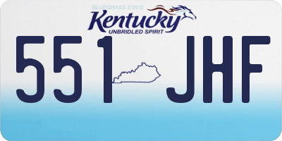 KY license plate 551JHF
