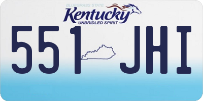 KY license plate 551JHI