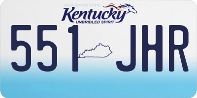 KY license plate 551JHR