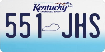 KY license plate 551JHS