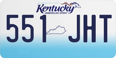 KY license plate 551JHT