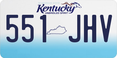 KY license plate 551JHV