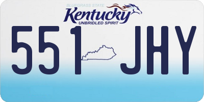 KY license plate 551JHY