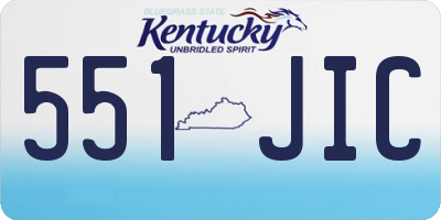 KY license plate 551JIC