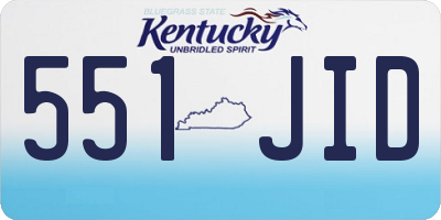 KY license plate 551JID