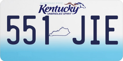 KY license plate 551JIE