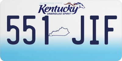KY license plate 551JIF