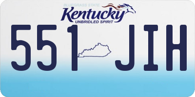 KY license plate 551JIH
