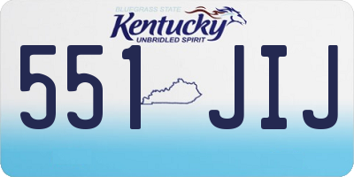 KY license plate 551JIJ