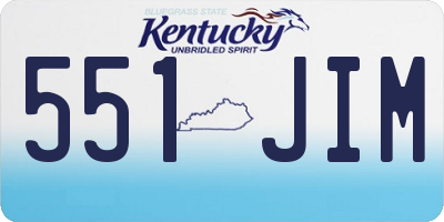 KY license plate 551JIM