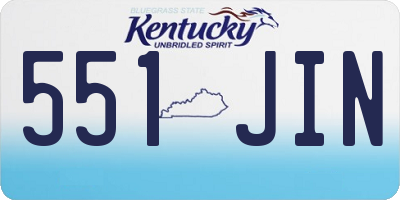 KY license plate 551JIN
