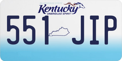 KY license plate 551JIP
