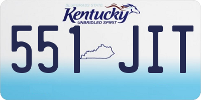 KY license plate 551JIT