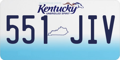 KY license plate 551JIV