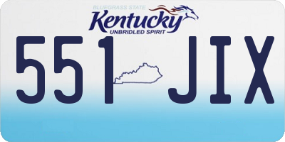 KY license plate 551JIX