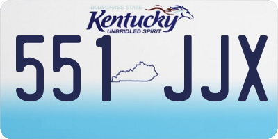 KY license plate 551JJX