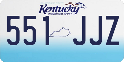 KY license plate 551JJZ