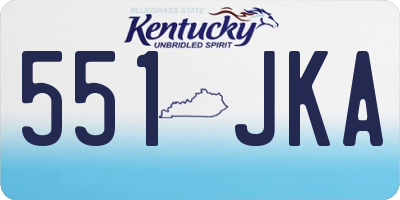 KY license plate 551JKA