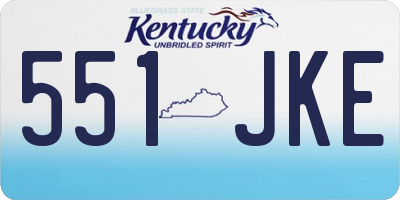 KY license plate 551JKE
