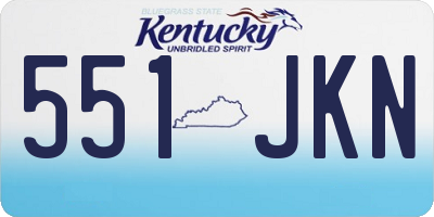 KY license plate 551JKN