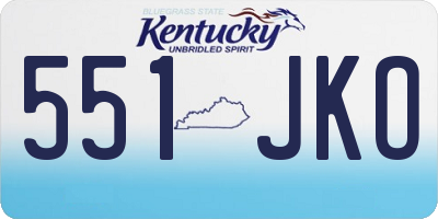 KY license plate 551JKO