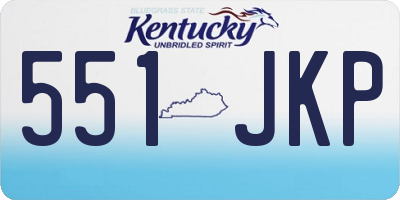 KY license plate 551JKP